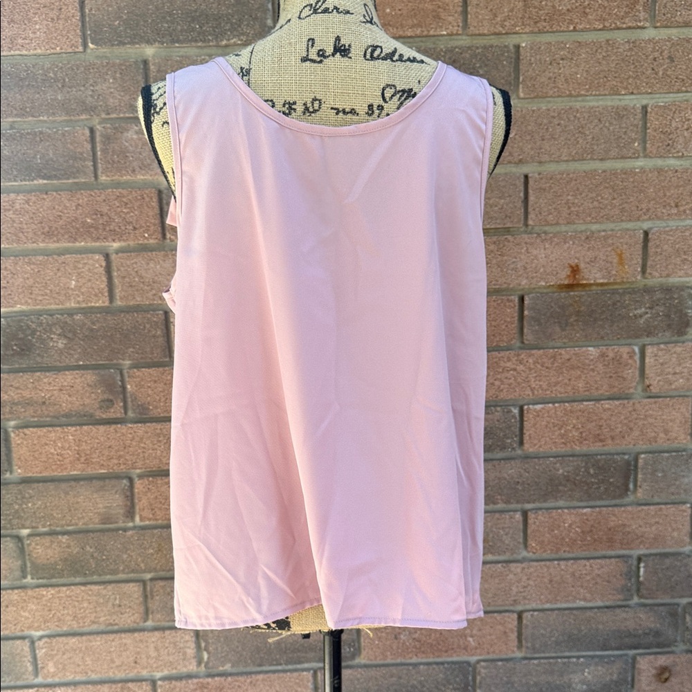 Shien Pink Sleeveless Top with Bow Accent Size XL - Picture 5 of 6